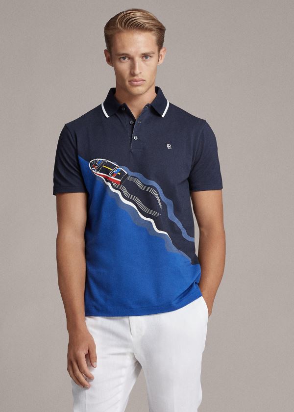 Men's Ralph Lauren Custom Slim Fit Piqué Polos | 940867TZS